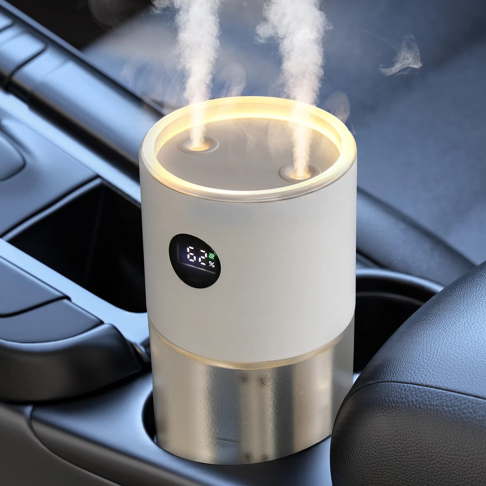 Eary 500ml USB Mini Car Humidifier Aromatherapy Air Freshener for Essential Oils 3000mAh Portable Auto Home Bedroom Office Use