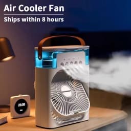3 In 1 Mini Air Conditioner Home Compact Air Cooler LED Night Light Mobile Humidifier Wind Adjustable Fan Office Household Fan