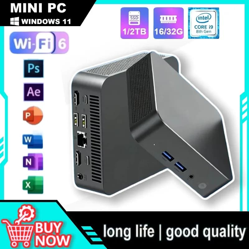 New Intel Core N150 Windows 11 Pro Portable Pc Computer 32GB RAM 1/2TB SSD WIFI 6 BT5.2 4K 60Hz HD Mini Gaming Office Study Pc