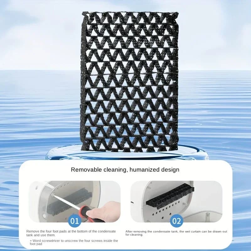Portable mini air conditioner with 4-speed cooling fan, humidifier and remote control – USB powered, suitable for home and offic